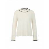 Marccain Sports - BS 4125 M63 - Witte gebreide trui met contrasterende randen 